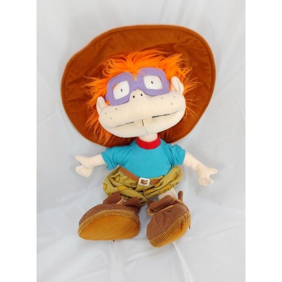 Vtg Rugrats Chuckie Plush Toy Doll Nickelodeon Hat Glasses Medium Freckles - Picture 1 of 2